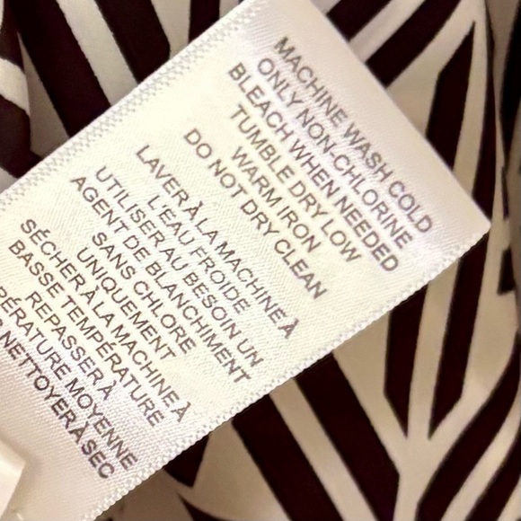 Banana Republic| Black & White Geometric Buttoned Long Sleeve Blouse Top Sz S - Picture 3 of 6